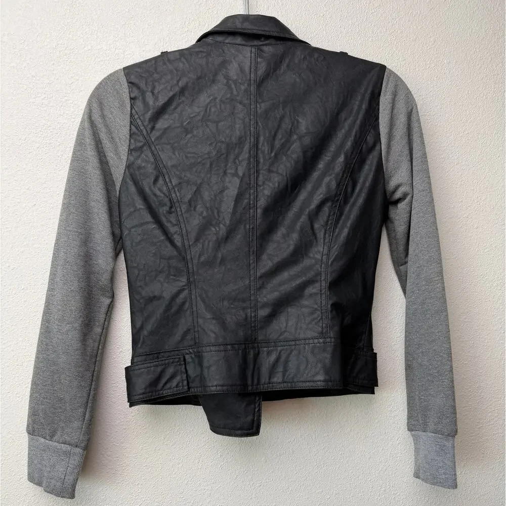 Foreign Exchange Black Gray Womens S Moto Jacket